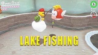 Lake Kingdom Fishing Moon with Lakitu  Super Mario Odyssey [upl. by Gally]