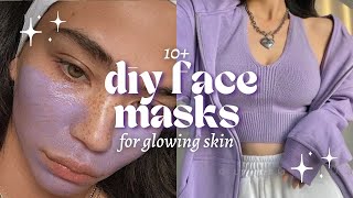 10 BEST DIY FACE MASKS✨ for glowing skin  clear skin face mask AT HOME  ♡ berryrena [upl. by Xirtaeb]