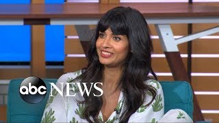 The Good Place star Jameela Jamil reveals how she lost her tooth in onset fall [upl. by Sydalg89]