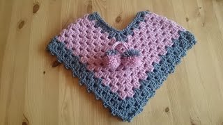 NewBorn  3 maanden Poncho  Haken  Tutorial  Nederlands [upl. by Esor]