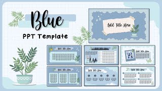 Aesthetic Blue PPT Template 18  Animated Slide Easy Simple FREE TEMPLATE [upl. by Lekym348]