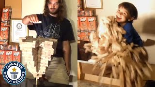 Insane Jenga tower  Guinness World Records [upl. by Kroll]