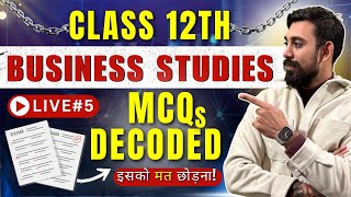 Business Studies Exam  Most Important MCQs  Class 12  Part 5 [upl. by Ecnadnak906]