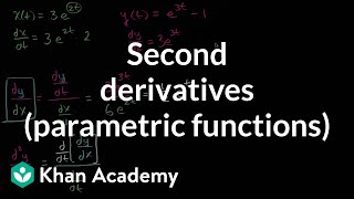 Second derivatives parametric functions  Advanced derivatives  AP Calculus BC  Khan Academy [upl. by Atiroc]