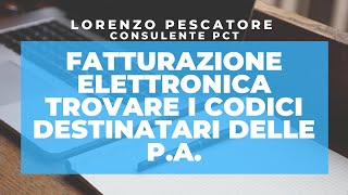 Come trovare i codici univoci delle PA per la fatturazione elettronica [upl. by Launce]