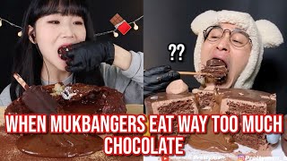 when mukbangers eat TOO much chocolate [upl. by Sekoorb]