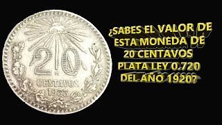 Moneda 20 Centavos año 1933 Plata Ley 0 720 [upl. by Edin889]