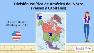 División Política de América del Norte PAÍSES y Capitales [upl. by Ennasor]