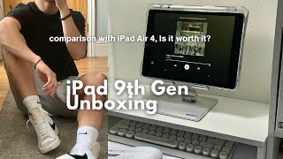 iPad 9th Gen 64GB Unboxing amp Review🍎 side by side comparison with iPad Air 4  Jett Alejo [upl. by Leidag949]