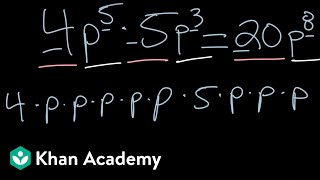 Multiplying monomials  Algebra I  Khan Academy [upl. by Notsehc]