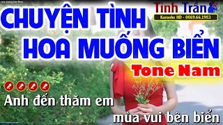 Chuyện Tình Hoa Muống Biển Karaoke Nhạc Sống Tone Nam  Tình Trần Organ [upl. by Pippy]