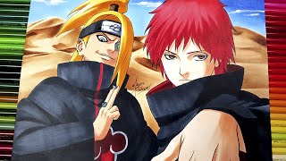 Drawing SASORI and DEIDARA  NARUTO NARUTUBRO [upl. by Blondie]