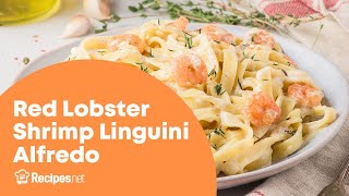 SHRIMP LINGUINI ALFREDO  Red Lobster Inspired CREAMY PASTA Dish  Recipesnet [upl. by Adieren]