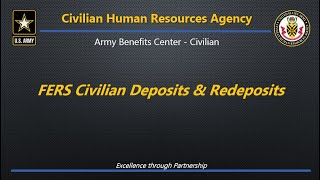 FERS Civilian Deposit amp Redeposit Overview [upl. by Irtimd]