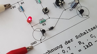 Monostabile Kippstufe Schaltplan Aufbau amp Berechnung der Schaltzeit [upl. by Eeima]