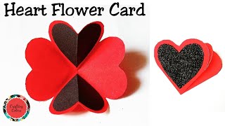 Heart Flower Card  Easy DIY crafts StepByStep [upl. by Maighdiln]