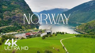 Horizon View in NORWAY  Amazing Nature of Aurlandsfjord with Relaxing Music  4k Video HD Ultra [upl. by Bashee]