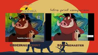 Timon amp Pumbaa 199599 Intro Print Comparison Original VS Remastered [upl. by Irej]