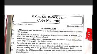 HPU MCA Entrance exam 2021 questions paper hpumcaentrance2021 [upl. by Eelanaj407]