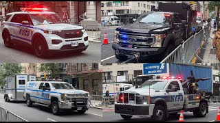 NYPD FDNY Homeland Security amp Secret Service Vehicles On Detail At UN General Assembly [upl. by Lananna]