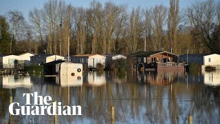 Towns and villages deluged as flooding hits south England [upl. by Rolat]