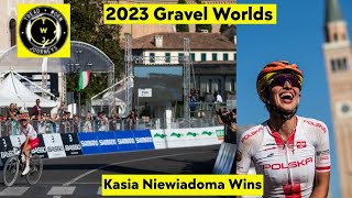 Kasia Niewiadoma Wins  2023 Gravel Worlds [upl. by Aiciram602]