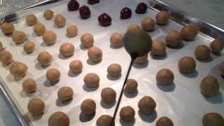 How to coat chocolate covered peanut butter balls in chocolate [upl. by Nealey]