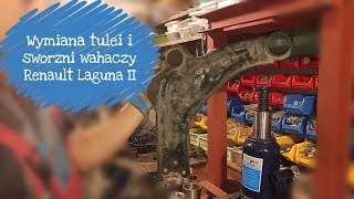 Wymiana tulei i sworzni wahaczy przednich Renault Laguna II [upl. by Esilana]