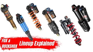 Overview of Foxs and Rockshoxs MTB shock lineup  Made easy [upl. by Olotrab]