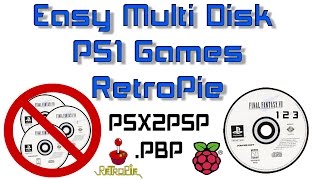 RetroPie PS1 Easy MultiDisk Games PSX2PSP PBP [upl. by Magan]