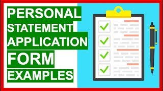 PERSONAL STATEMENT Application Form EXAMPLES How To Write A Personal Statement [upl. by Anehta]