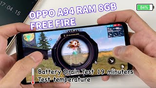 OPPO A94 Test Game Free Fire RAM 8GB  Helio P95 [upl. by Orms]