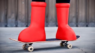 Skateboarding in BIG RED BOOTS [upl. by Araik383]