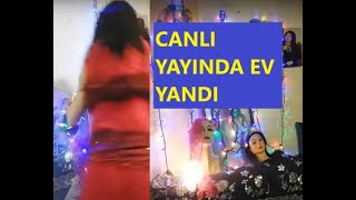 CANLI YAYINDA EV YANDI [upl. by Rhtaeh]