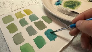 Color mixing for BEGINNERS Mixing Greens [upl. by Lana]