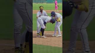 He did the Stanky leg After getting hit  Savannah Bananas bananaball baseball dance [upl. by Ettennek85]