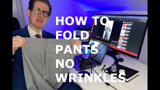 How To Fold Pants For Luggage Travel With No Wrinkles [upl. by Ytsirhc]