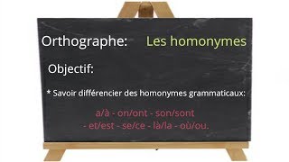 Cours de français Les homonymes [upl. by Epoh]