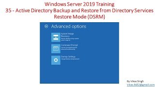 Windows Server 2019 Training 35  How to take Active Directory Backup amp Restore by DSRM [upl. by Goeselt782]