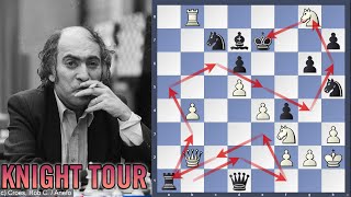 Tals Immortal Knight Tour  Mikhail Tal vs Johann Hjartarson [upl. by Anaehs556]