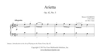 Clementi  Arietta in C Major Op 42 Lesson 5 [upl. by Atteuqahs300]