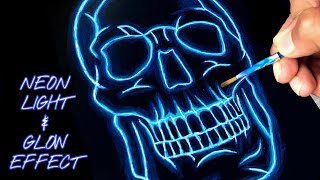 How To Draw Neon Lights  Add Glow Effect To Drawings [upl. by Bois901]