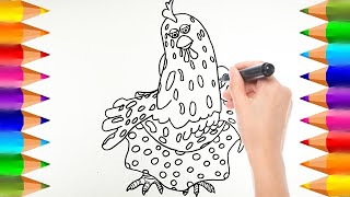 Cómo dibujar La Gallina Pintadita  Bataraza de la Granja de Zenón  Dibujos para niños [upl. by Nidorf891]