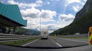 Karawankentunnel Border Crossing from Austria to Slovenia [upl. by Nilyac]