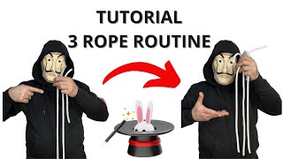 Amazing Tutorial 3 Rope Trick 🎩🪄 magic tricks tutorial agt viral trending viralvideo [upl. by Mirth]