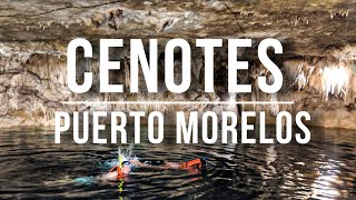 UNBELIEVABLE Cenotes near CANCUN MEXICO  Puerto Morelos  Mexico Travel 2020 Vlog [upl. by Nnomae289]