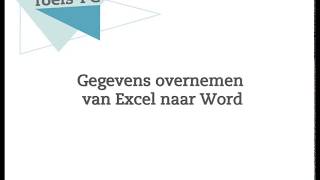 Gegevens overnemen van Excel naar Word [upl. by Volin]