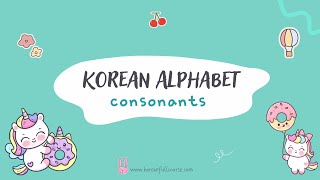 Korean Alphabet All Consonants Hangul [upl. by Lednyc]