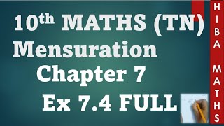 10th maths chapter 7 exercise 74 full answers TN samacheer hiba maths [upl. by Scrivings]