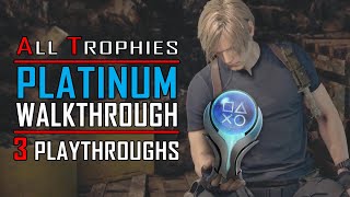 RE4 Remake  All Trophies in 141911 ONLY 3 Playthroughs  Full Trophy Guide with Commentary [upl. by Hein]